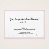 Trendy Modern Calligraphy Paars QR code gift card Visitekaartje (Achterkant)