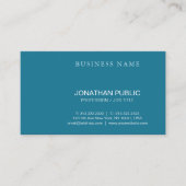 Trendy Modern Calligraphy Script Turquoise Plain Visitekaartje (Voorkant)