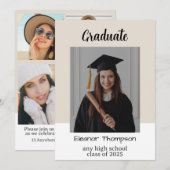 Trendy Modern Casual Photo Afstuderen Kaart (Voorkant / Achterkant)