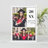 Trendy Modern Casual Photo Graduation Invitation Kaart (Staand voorkant)