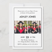 Trendy Modern Casual Photo Graduation Invitation Kaart (Achterkant)