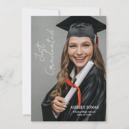 Trendy Modern Casual Photo Graduation Invitation Kaart