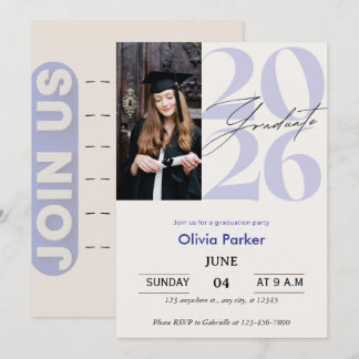 Trendy Modern Casual Photo Graduation Kaart