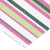 Trendy Modern Chic Roze Groen Wit Strepen Tafelkleed (Gekanteld)