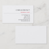 Trendy Modern Chic White Background Modern Visitekaartje (Voorkant / Achterkant)