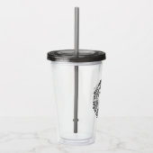 Trendy Modern Coffee Spiral | Monogram Acryl Drinkbeker (Rechts)