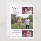 Trendy Modern Collage 3 Photos Wedding  Save The Date (Voorkant)