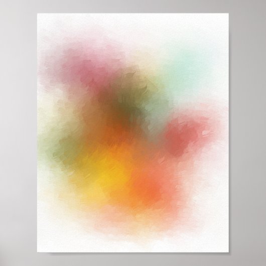 Trendy Modern Colorful Abstract Art Red Yellow Poster (Voorkant)