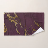 Trendy Modern Deep Paars en Gold Marble Bad Handdoek (Handdoek)