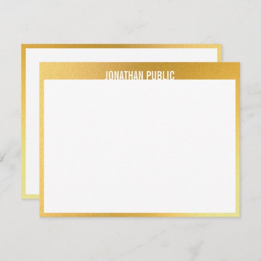 Trendy Modern Design Elegant Goud Wit Sjabloon (Voorkant / Achterkant)