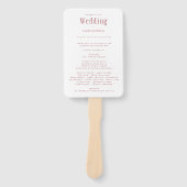 Trendy Modern Dusty Roos Pink Wedding Program Hand Handwaaier (Voorkant)