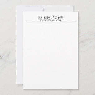 Trendy Modern Eenvoudig Zwart & Wit Professioneel Notitiekaartje