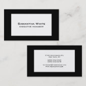 Trendy Modern Elegant Black Border White Visitekaartje (Voorkant / Achterkant)