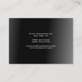 Trendy Modern Elegant Black Grey Executive Manager Visitekaartje (Achterkant)