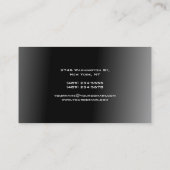 Trendy Modern Elegant Black Grey Professional Visitekaartje (Achterkant)