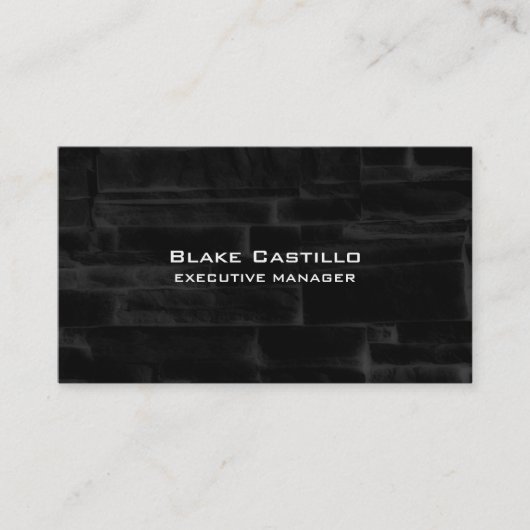 Trendy Modern Elegant Black Grey Wall Bricks Visitekaartje (Voorkant)