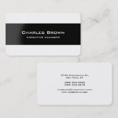 Trendy Modern Elegant Black White Manager Visitekaartje (Voorkant / Achterkant)