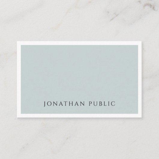 Trendy Modern Elegant Blauw Groen Eenvoudige Sjabl Visitekaartje (Voorkant)