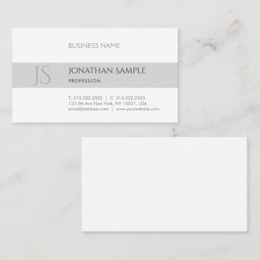 Trendy Modern Elegant Design Minimalist Chic Plain Visitekaartje (Voorkant / Achterkant)