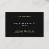 Trendy Modern Elegant Gouden Naam Zwart Sjabloon Visitekaartje (Achterkant)