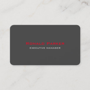 Trendy Modern Elegant Grey Red Manager Visitekaartje