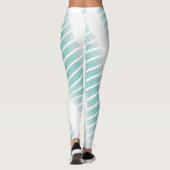 Trendy Modern Elegant Groen Wit Chique Sjabloon Leggings (Achterkant)