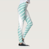 Trendy Modern Elegant Groen Wit Chique Sjabloon Leggings (Rechts)
