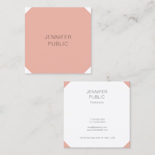 Trendy Modern Elegant Kleur Eenvoudige Sjabloon Vi Vierkante Visitekaartje (Voorkant / Achterkant)