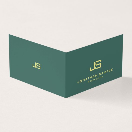 Trendy Modern Elegant Monogram Best Gevouwen Visitekaartjes (Buitenkant)