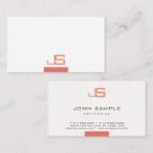 Trendy Modern Elegant Monogram Sjabloon Visitekaartje (Voorkant / Achterkant)