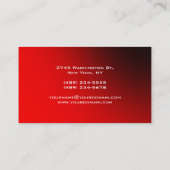 Trendy Modern Elegant Red Professional Manager Visitekaartje (Achterkant)