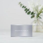 Trendy Modern Elegant Silver Sjabloon Professional Visitekaartje (Staand voorkant)