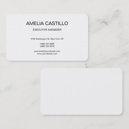 Trendy Modern Elegant Simple Black White Visitekaartje (Voorkant / Achterkant)