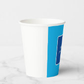 Trendy Modern Elegant Simple Blue Jouw naam toevoe Papieren Bekers (Rechts)