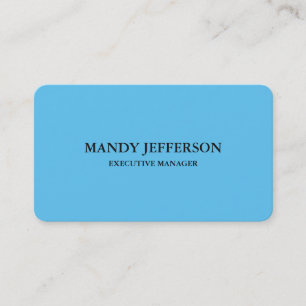 Trendy Modern Elegant Simple Blue Manager Visitekaartje