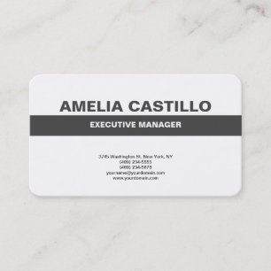 Trendy Modern Elegant Simple Grey Bold Visitekaartje