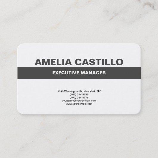 Trendy Modern Elegant Simple Grey Bold Visitekaartje (Voorkant)