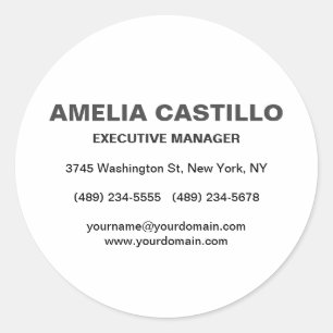 Trendy Modern Elegant Simple Minimalist Ronde Sticker