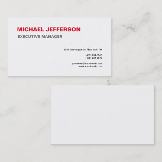 Trendy Modern Elegant Simple Minimalist Visitekaartje (Voorkant / Achterkant)