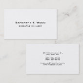 Trendy Modern Elegant Simple White Manager Visitekaartje (Voorkant / Achterkant)