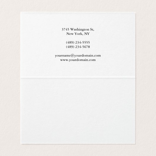 Trendy Modern Elegant Simple White Manager Visitekaartjes (Binnenkant ongevouwen)