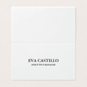 Trendy Modern Elegant Simple White Manager Visitekaartjes (Buitenkant ongevouwen)