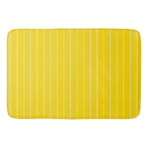 Trendy Modern Elegant Yellow White Striped Badmat