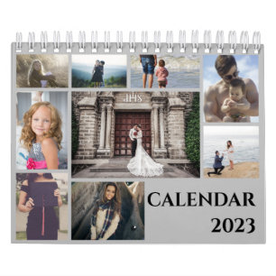 Trendy Modern Family Photo Collage 2023 Kalender