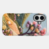 Trendy Modern Felted Bloemen Gepersonaliseerde Naa Case-Mate iPhone Case (Achterkant (horizontaal))