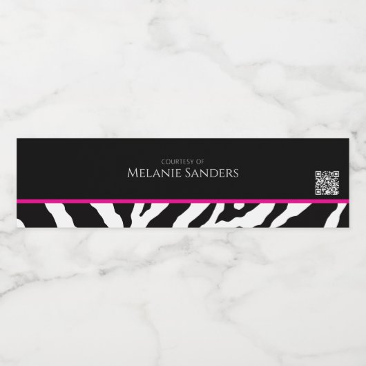 Trendy Modern flesetiket met QR-code Waterfles Etiket (Enkel label)