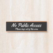 Trendy & Modern "Geen openbare toegang" Deurbordje (Voorkant)