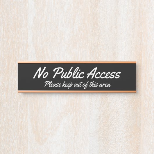 Trendy & Modern "Geen openbare toegang" Deurbordje (Voorkant)