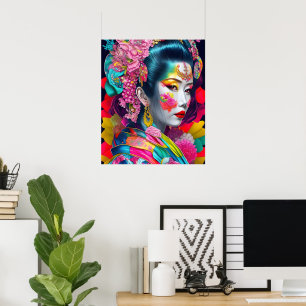 Trendy Modern Geisha Poster papier (mat)