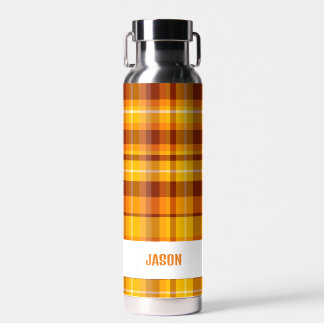 Trendy Modern Gepersonaliseerd Plaid Waterfles